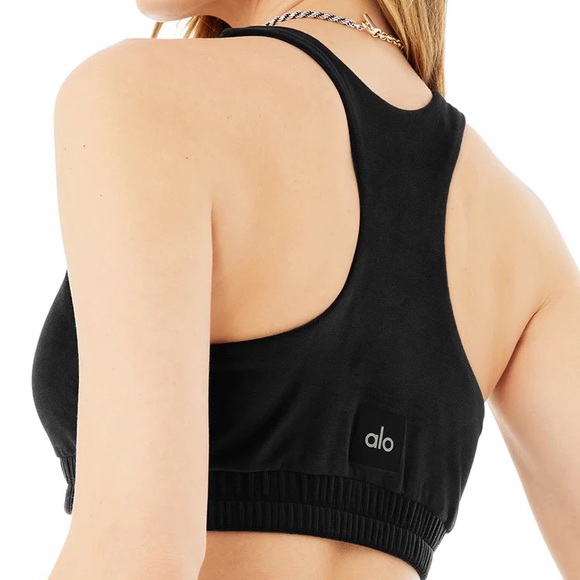 ALO Velour Glimmer Scoop Neck Bra sz M - Picture 3 of 8